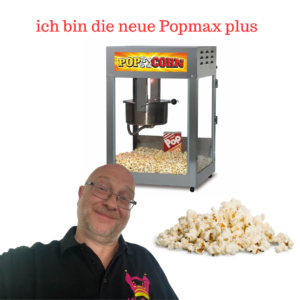 Popcornmaschine mit einem tollen Alu Gehäuse silber